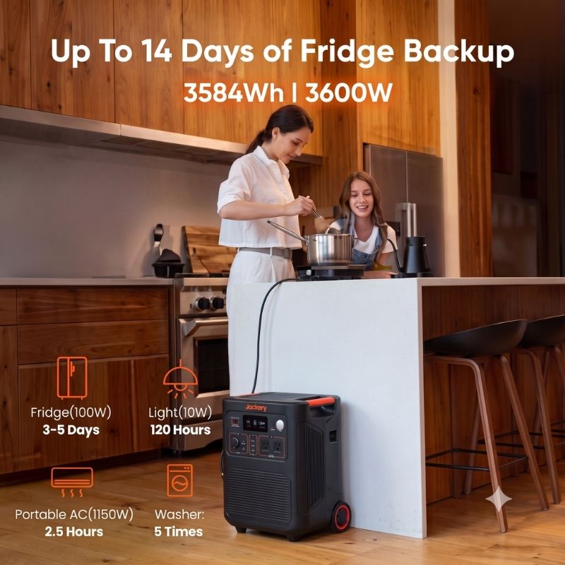 Jackery unit powering outdoor kitchen grill