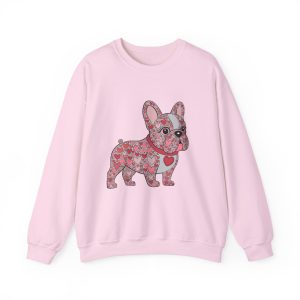  French Bulldog Valentines Sweatshirt, Cute Frenchie Heart Pullover, Valentine’s Day Gift, Dog Lover Jumper, Bulldog Lover Clothing,