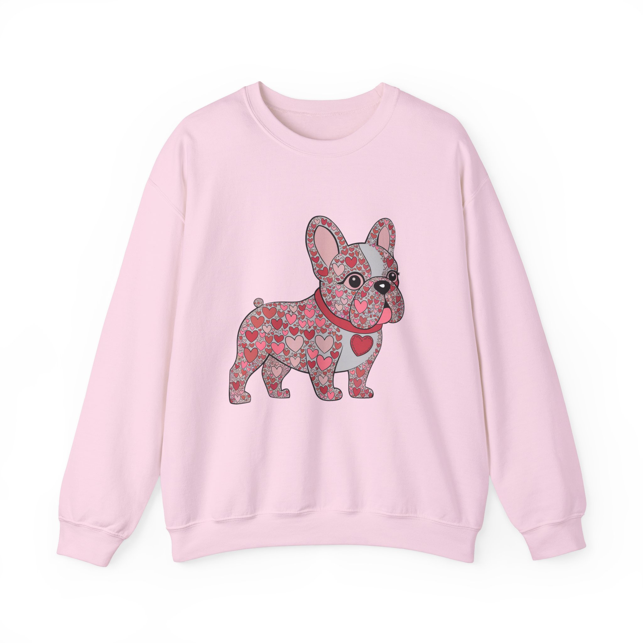 French Bulldog Valentines Sweatshirt, Cute Frenchie Heart Pullover, Valentine’s Day Gift, Dog Lover Jumper, Bulldog Lover Clothing,