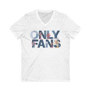 Only Fans Unisex V-Neck Tee, Casual Graphic T-Shirt, Fun Summer Wear, Gift for Friends, Birthday Celebration, Trendy Outfit - Unisex Tee,